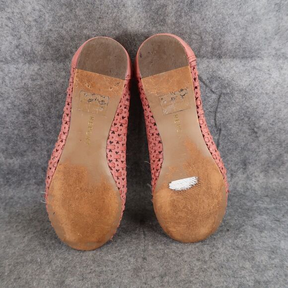 Report Shoes Womens 7 Flats Slip On Woven Peep Toe Ruffle Embellished Fashion - Picture 12 of 16